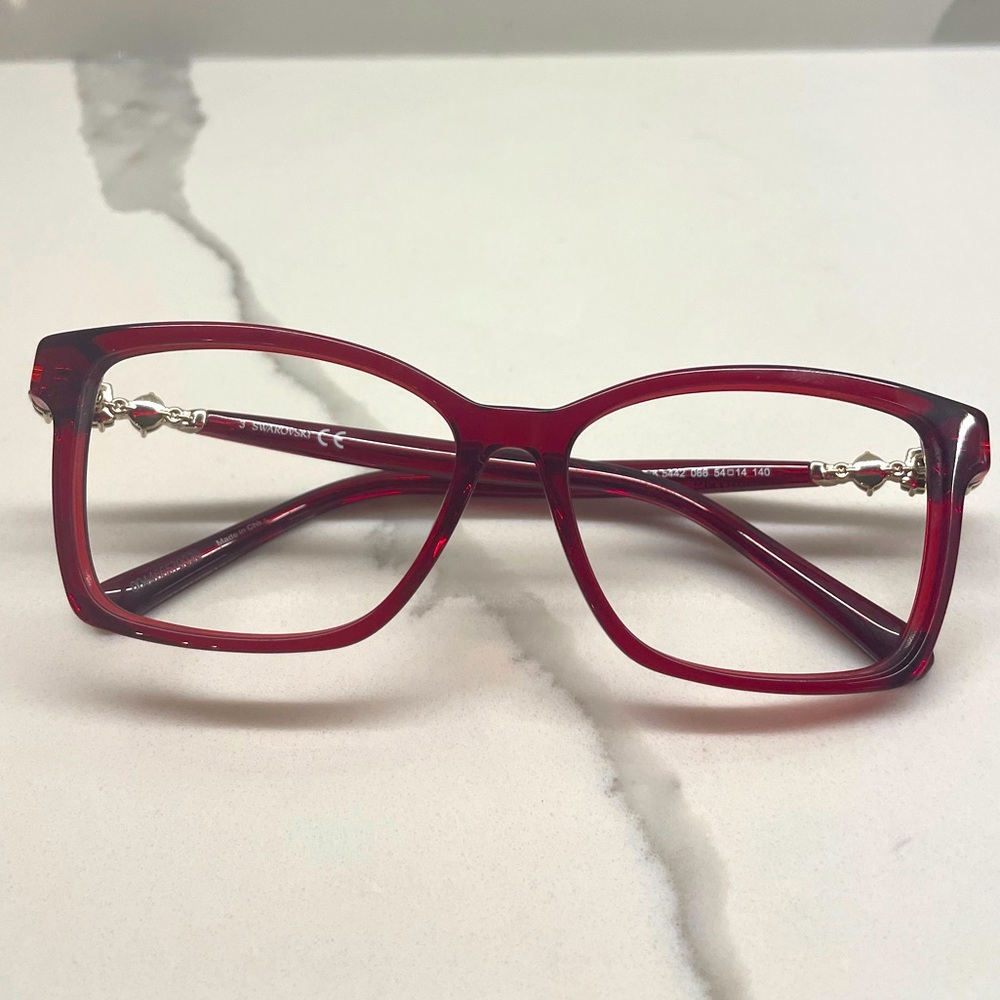 Swarovski SK5442 066 Red Plastic Optical Eyeglasses Frame 54-14-140 RX